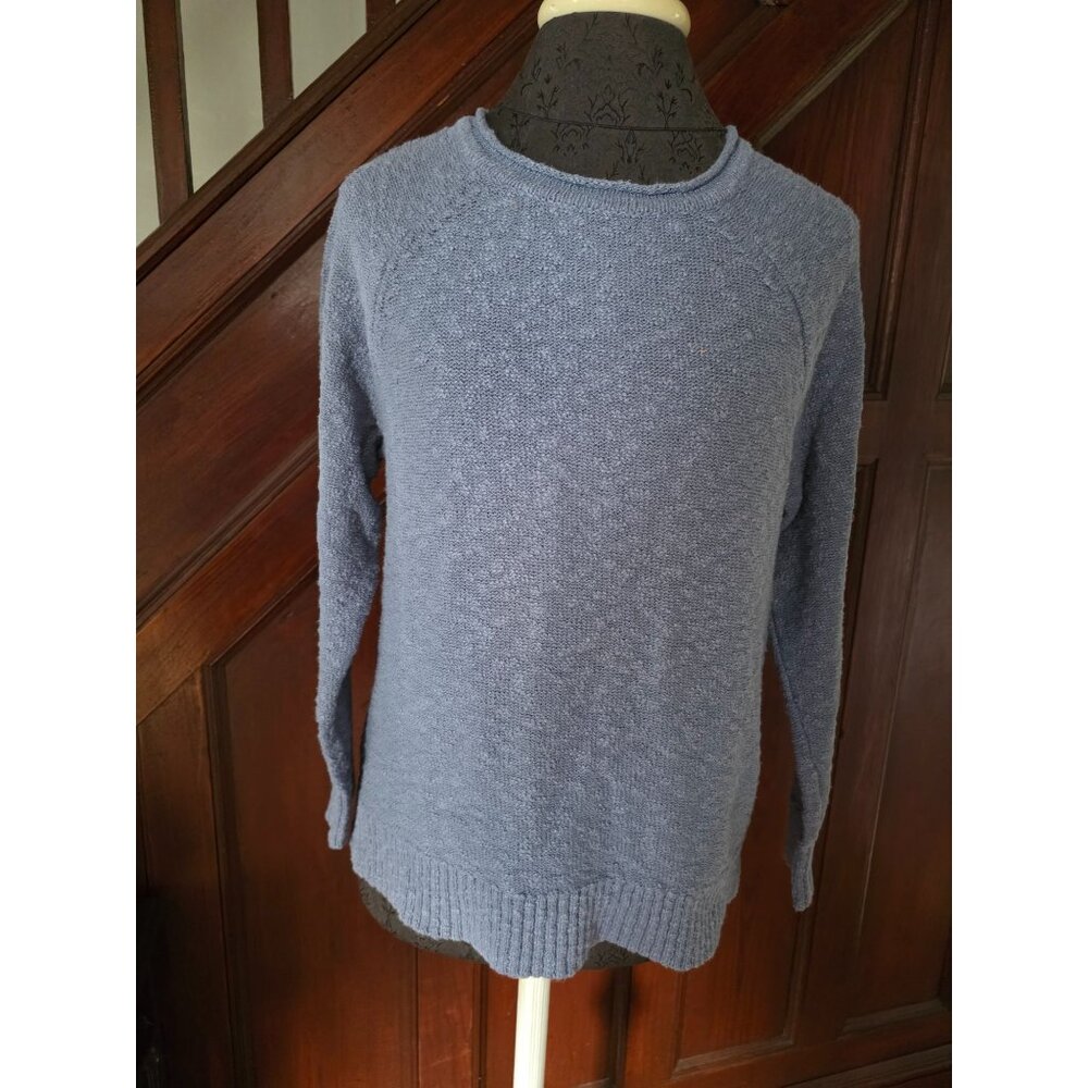L.L.Bean Blue Pullover Sweater M 100% Cotton